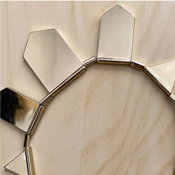 House of Harlow 1960 Red Leather and Gold Stations Geometric Gold Necklace - Picture 11 of 15